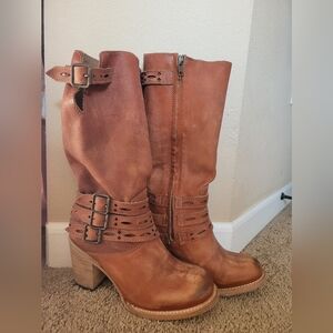 Freebird by Steven Tan and Brown Leather Boots